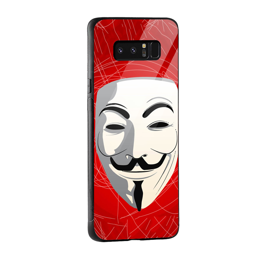 Anonymous Mask Abstract  Glass Back Case for Galaxy Note 8