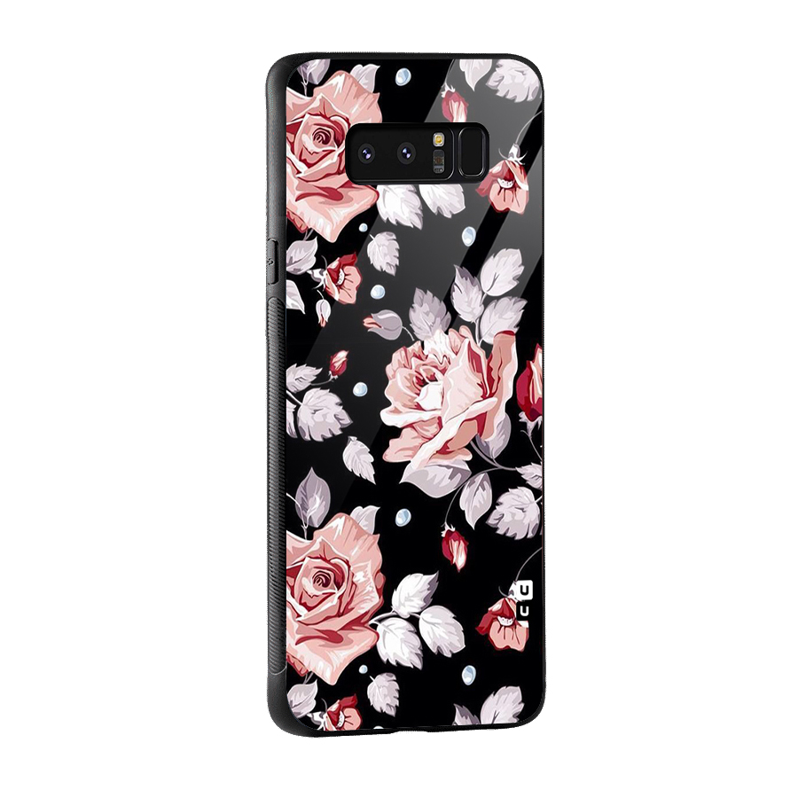 Artsy Floral Glass Back Case for Galaxy Note 8