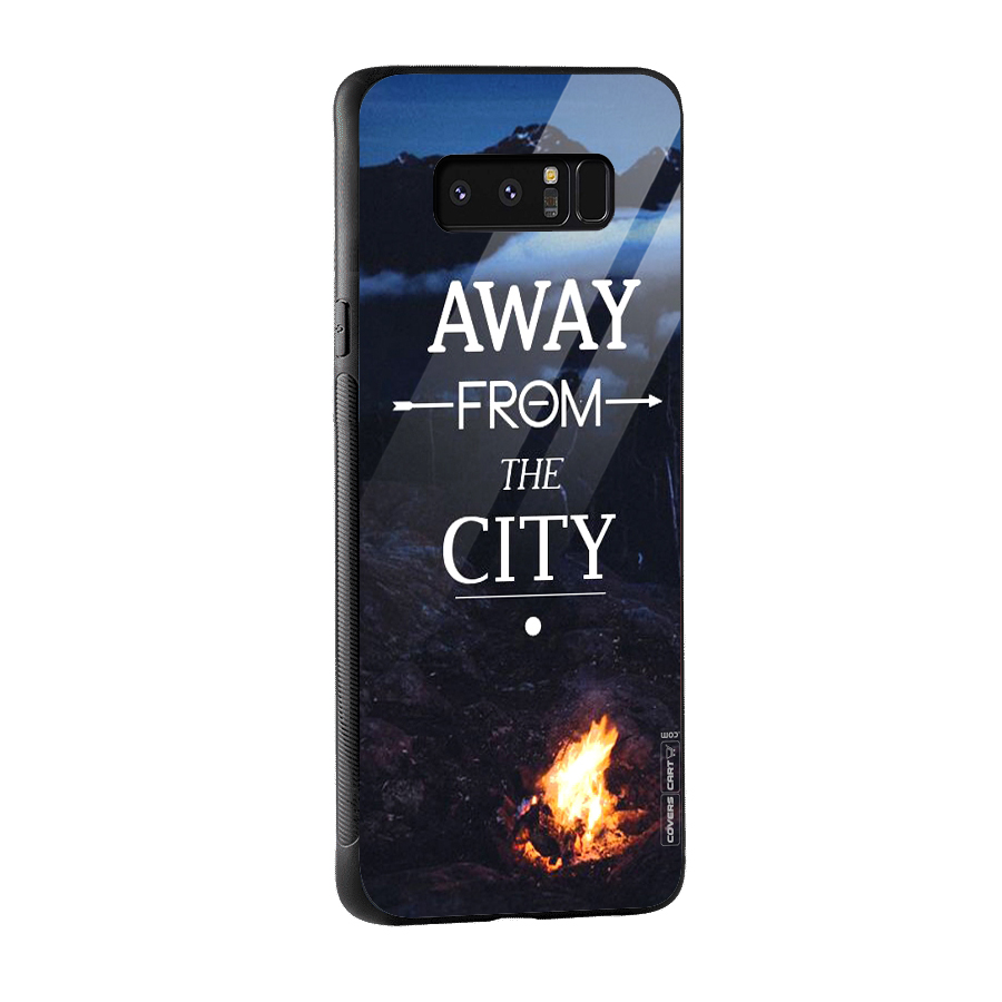 Away From City Glass Back Case for Galaxy Note 8