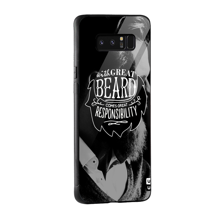 Beard Responsibility Quote Glass Back Case for Galaxy Note 8