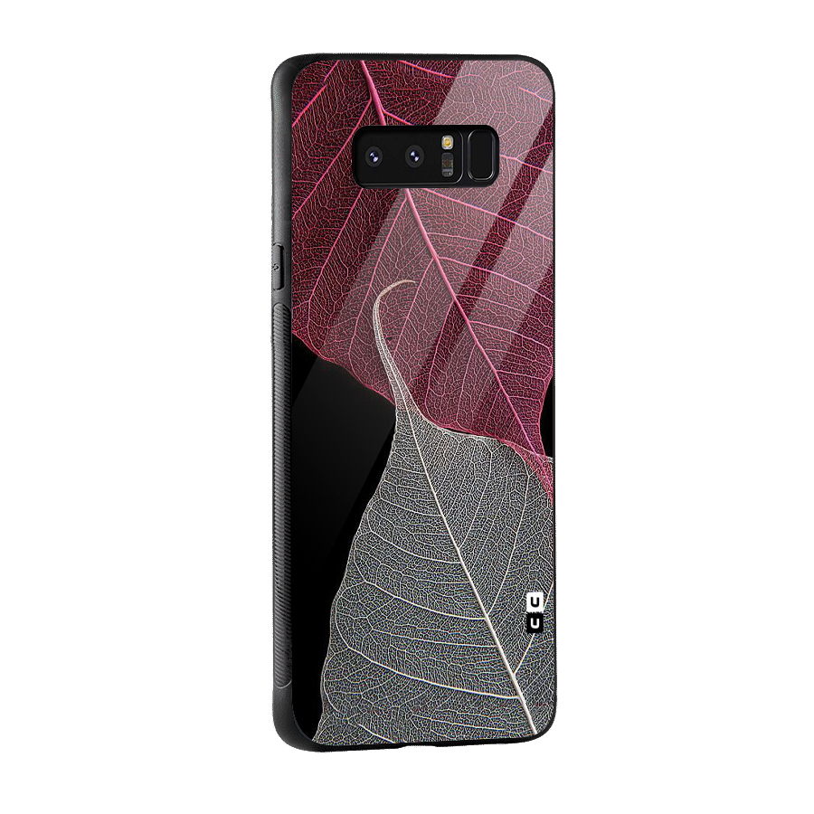 Beauty Leaf Glass Back Case for Galaxy Note 8