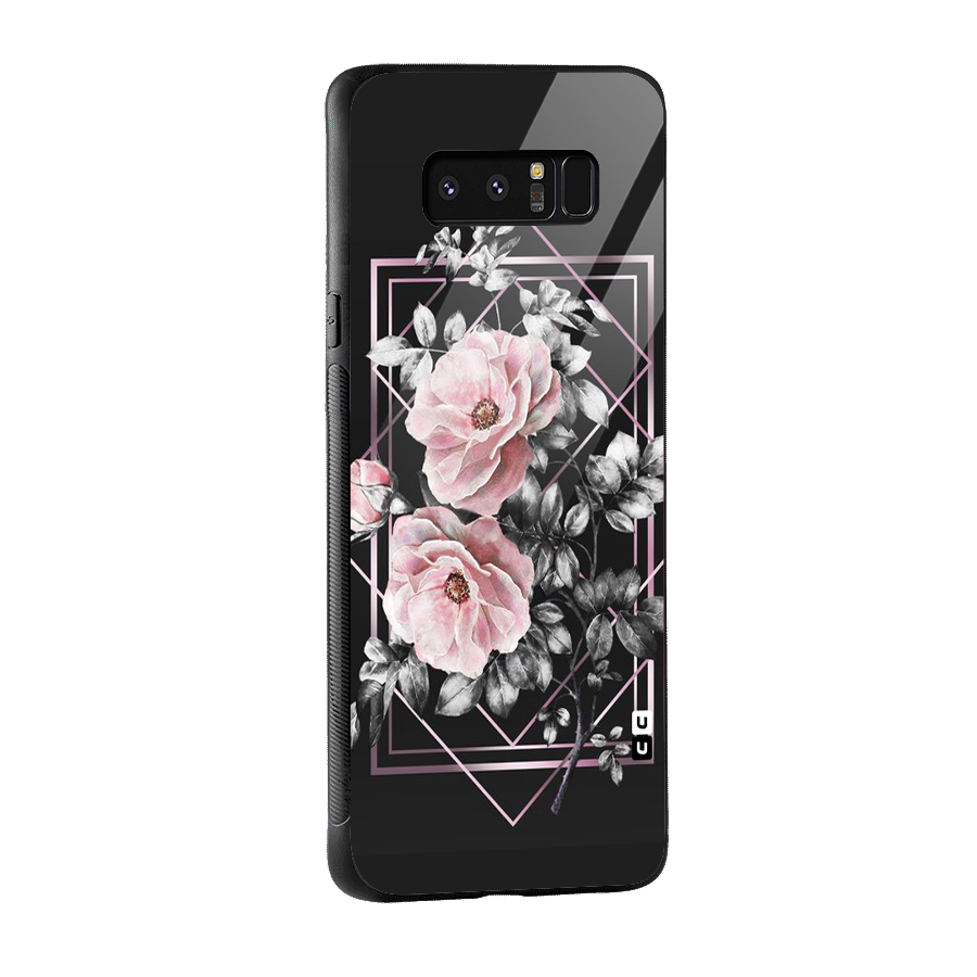 Beguilling Pink Floral Glass Back Case for Galaxy Note 8