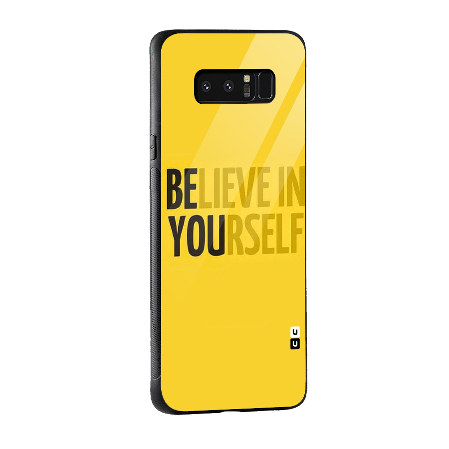 Believe Yourself Yellow Glass Back Case for Galaxy Note 8