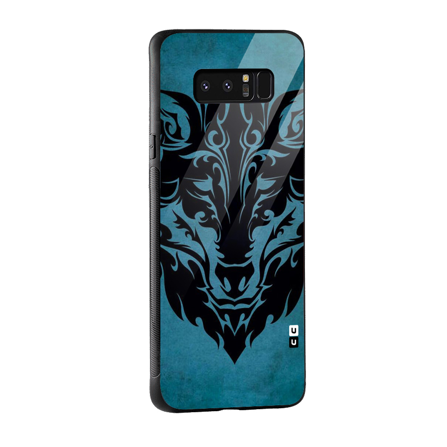 Black Artistic Wolf Glass Back Case for Galaxy Note 8