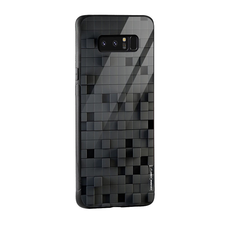 Black Bricks Glass Back Case for Galaxy Note 8