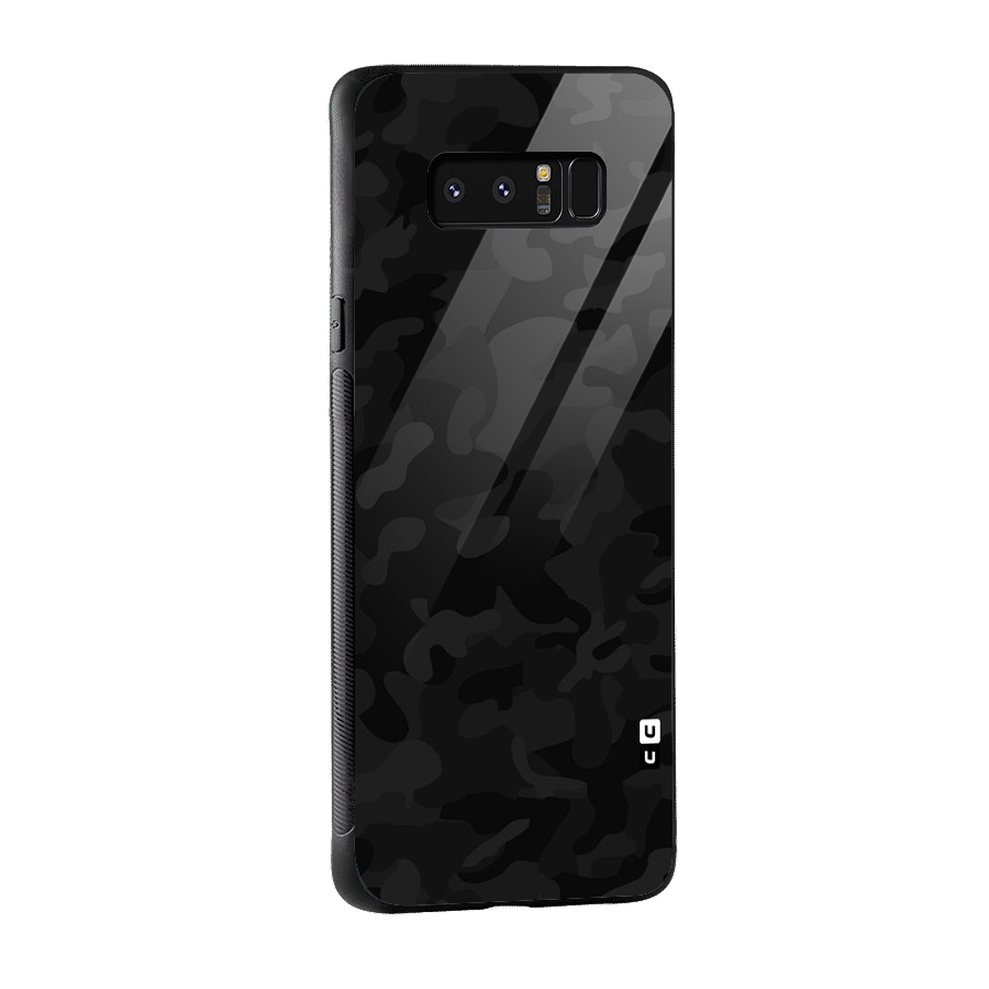 Black Camouflage Glass Back Case for Galaxy Note 8