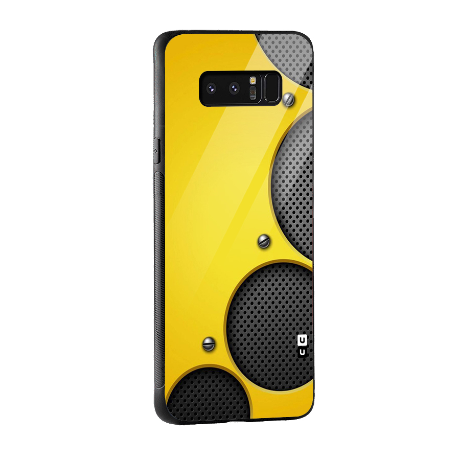Black Net Yellow Glass Back Case for Galaxy Note 8