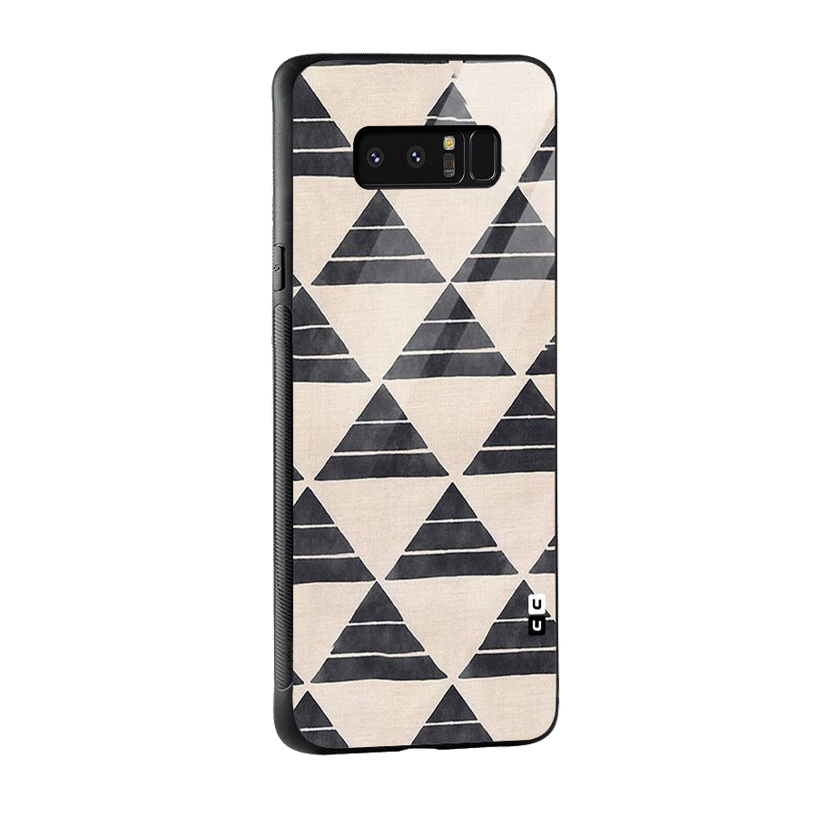 Black Slant Triangles Glass Back Case for Galaxy Note 8