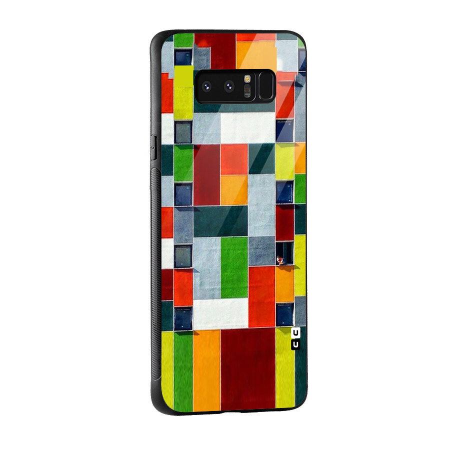 Block Color Design Glass Back Case for Galaxy Note 8