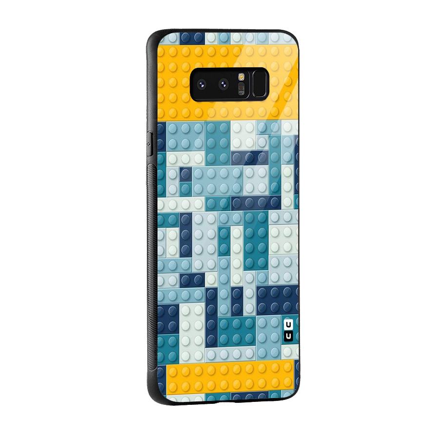 Blocks Blues Glass Back Case for Galaxy Note 8