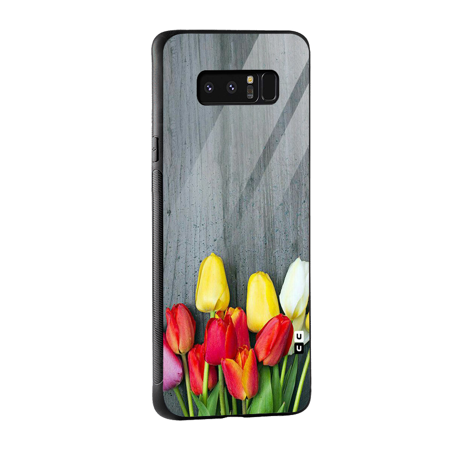 Bloom Grey Glass Back Case for Galaxy Note 8