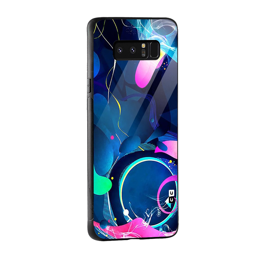 Blue Circle Flow Glass Back Case for Galaxy Note 8