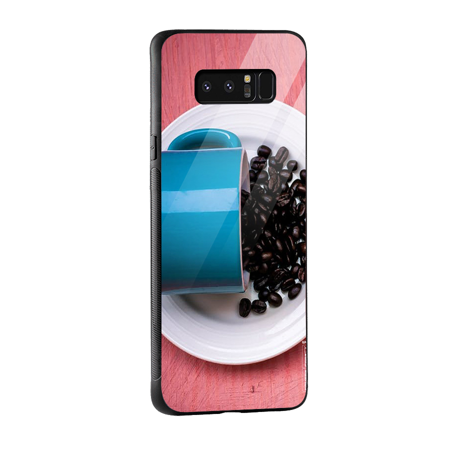 Blue Mug And Beans Glass Back Case for Galaxy Note 8