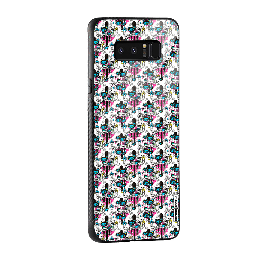 Blue Pink Pattern Glass Back Case for Galaxy Note 8