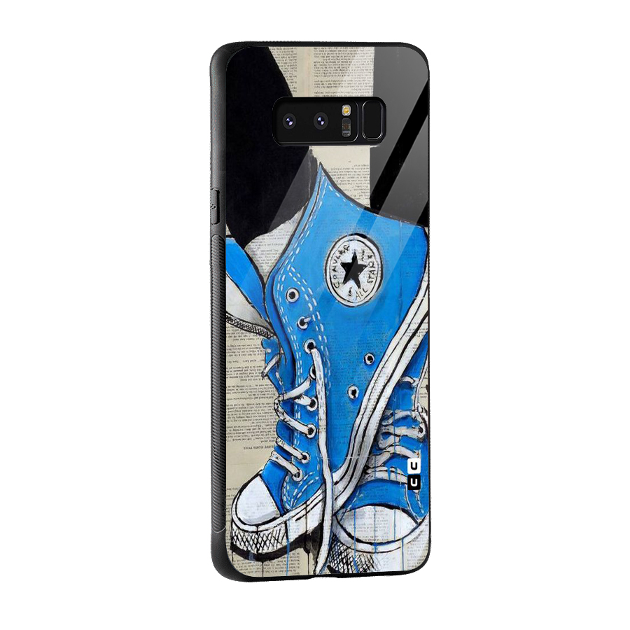 Blue Shoes Glass Back Case for Galaxy Note 8