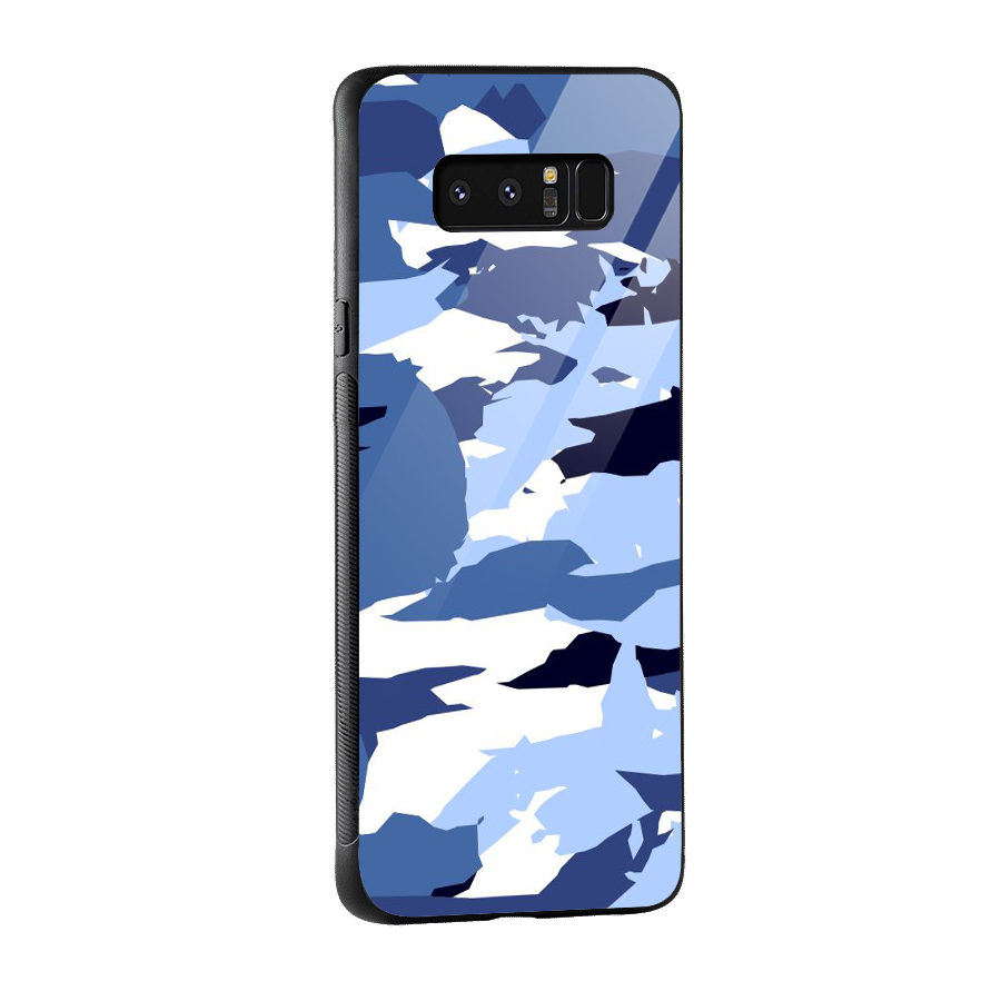 Blue White Canvas Glass Back Case for Galaxy Note 8