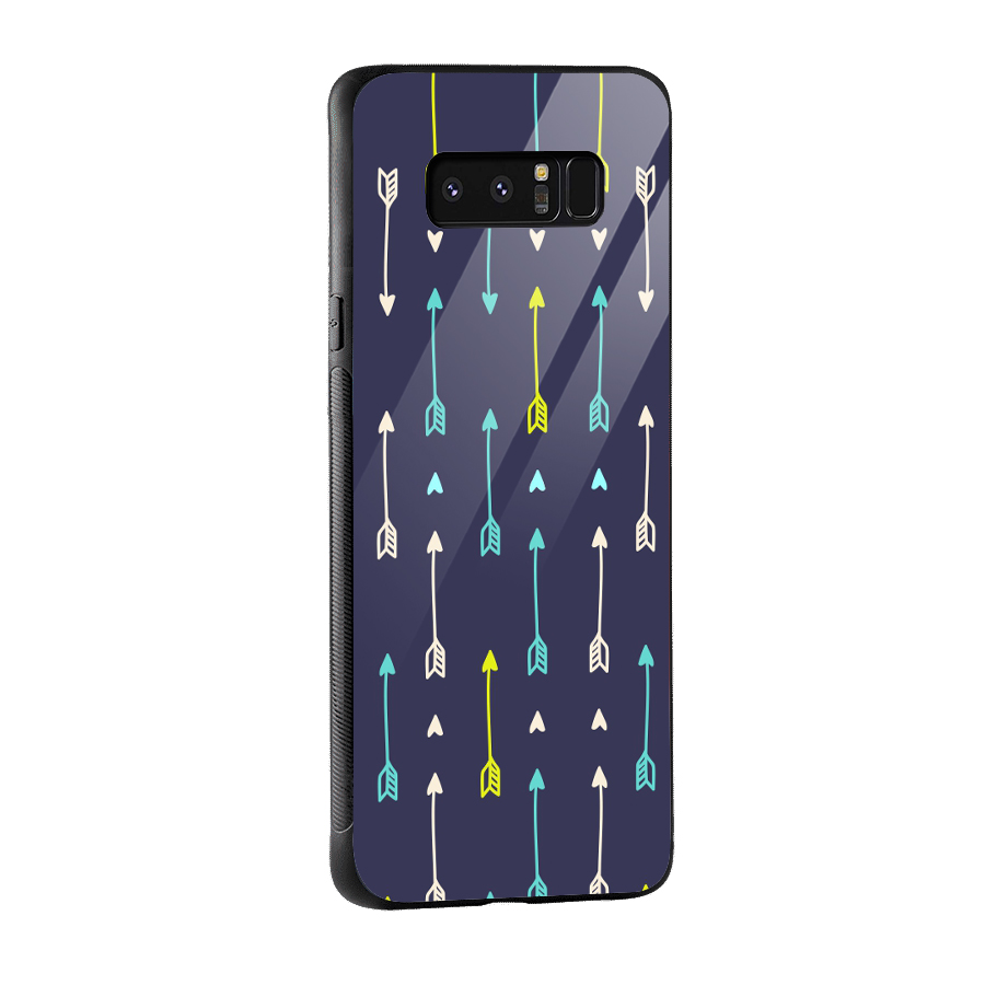 Boho Arrow Pattern Glass Back Case for Galaxy Note 8