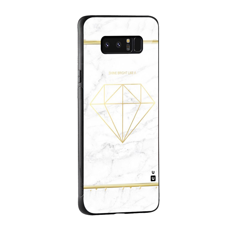 Bright Gold Diamond Glass Back Case for Galaxy Note 8