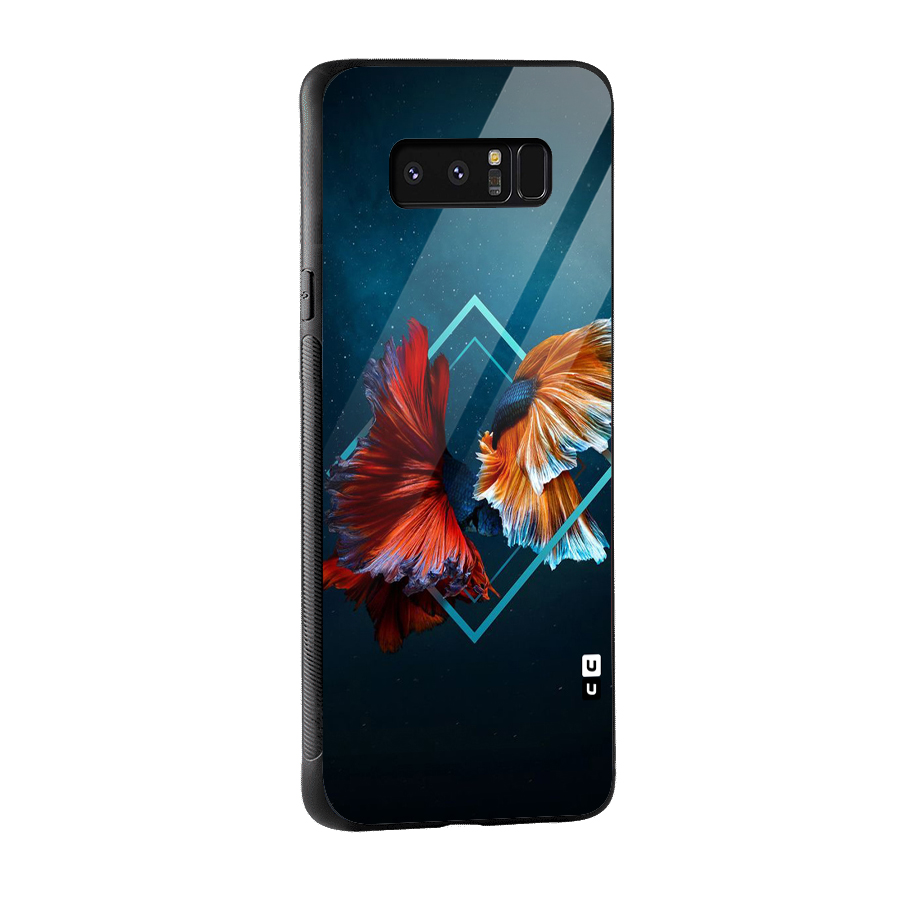 Butterfly Diamond Design Glass Back Case for Galaxy Note 8