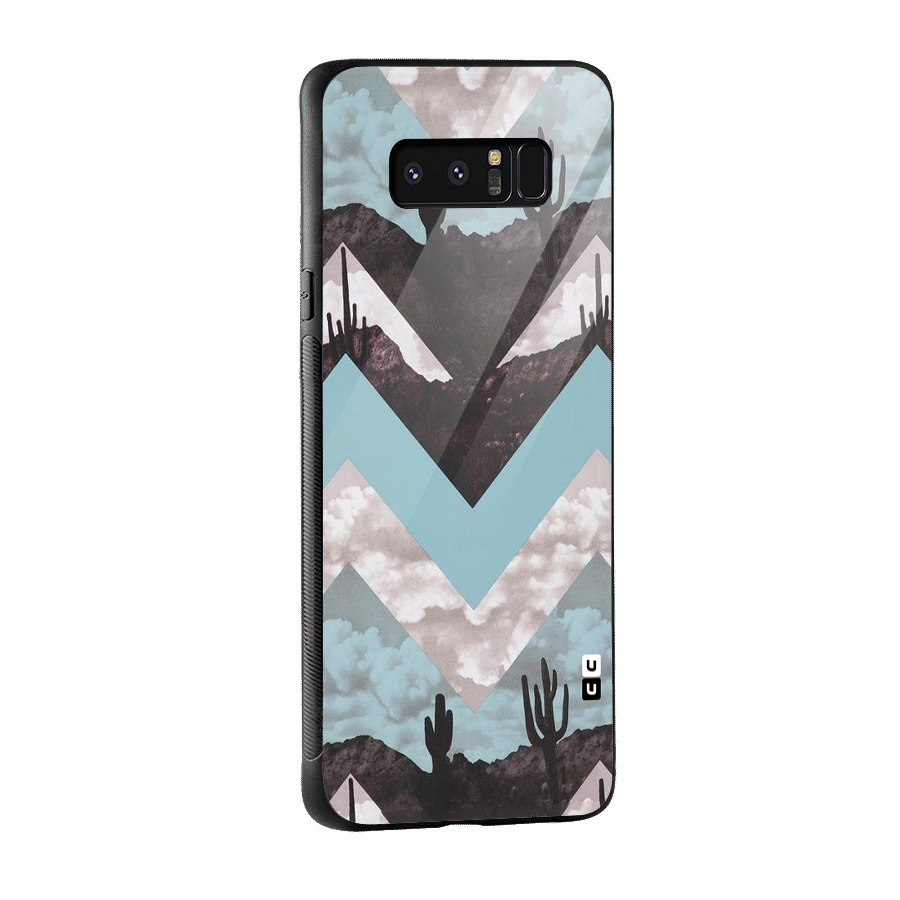 Cacutus Zig Zag Pattern Glass Back Case for Galaxy Note 8