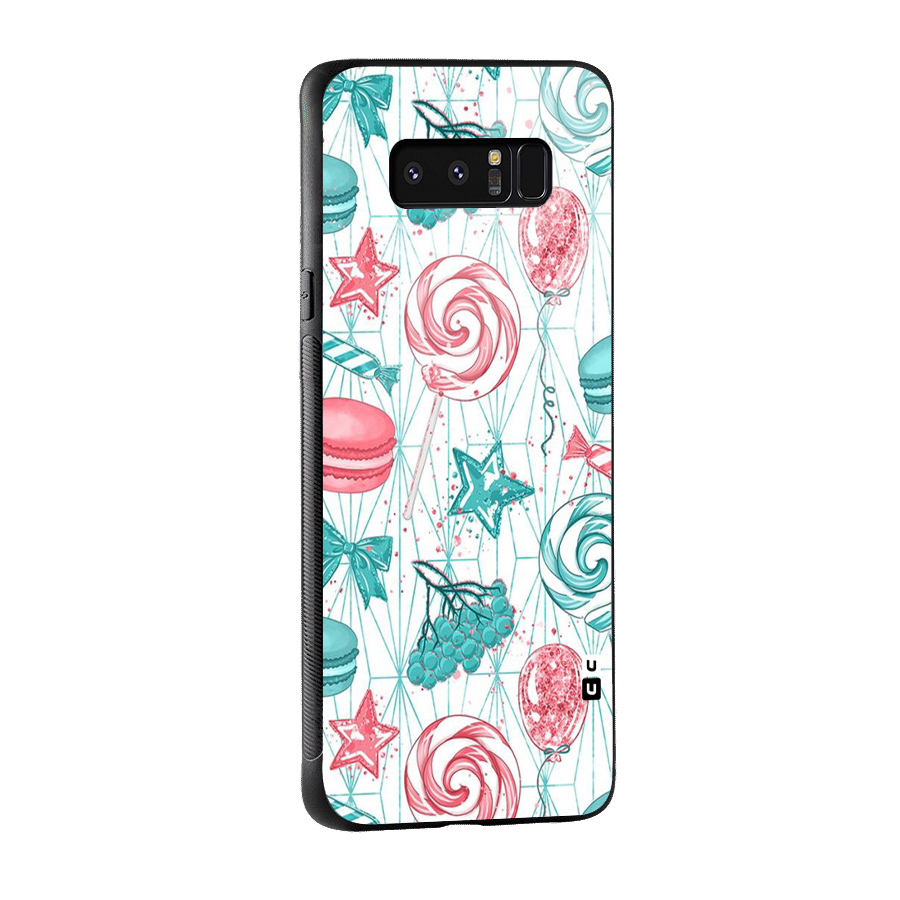 Candies And Macroons Glass Back Case for Galaxy Note 8