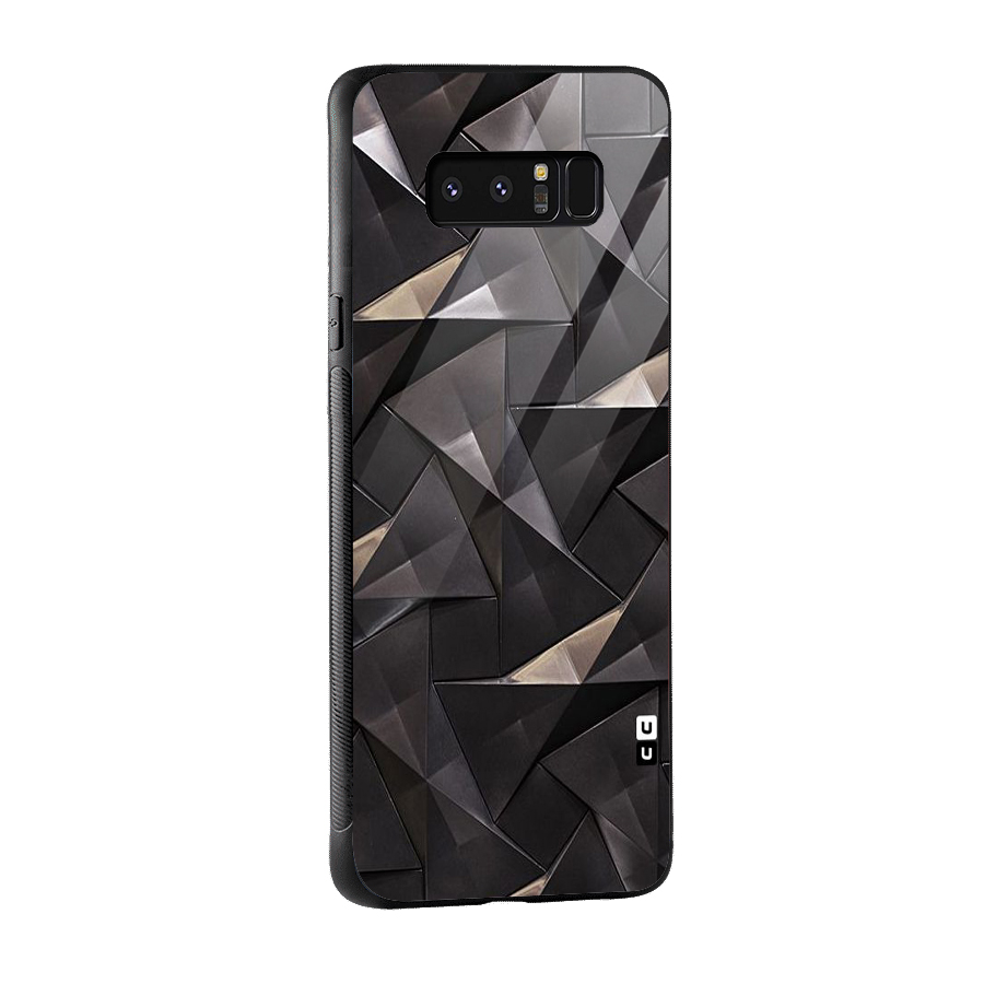 Carved Triangles Glass Back Case for Galaxy Note 8