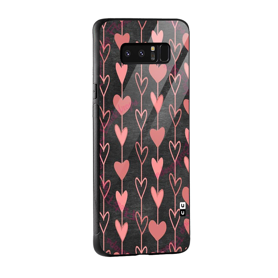Chain Of Hearts Glass Back Case for Galaxy Note 8