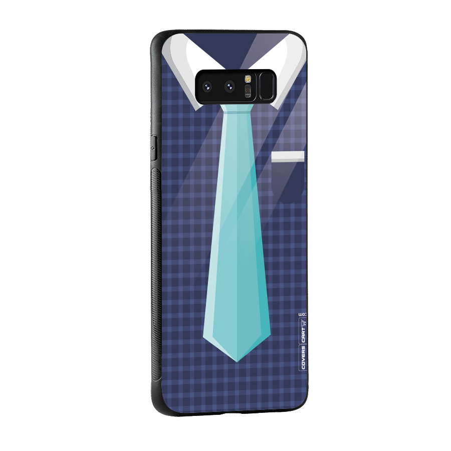 Checked Shirt Tie Glass Back Case for Galaxy Note 8