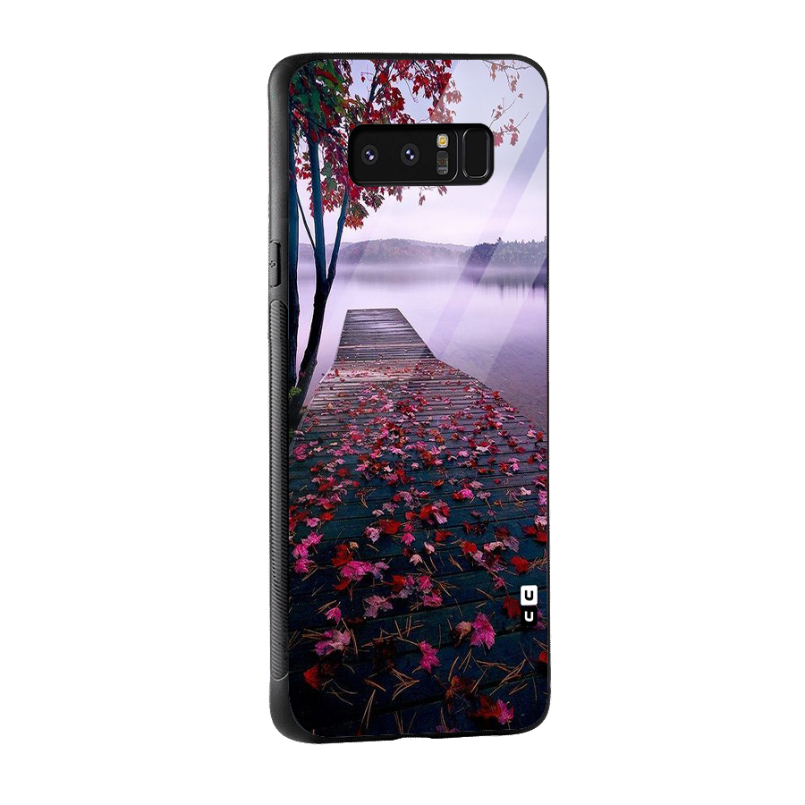 Cherry Blossom Dock Glass Back Case for Galaxy Note 8