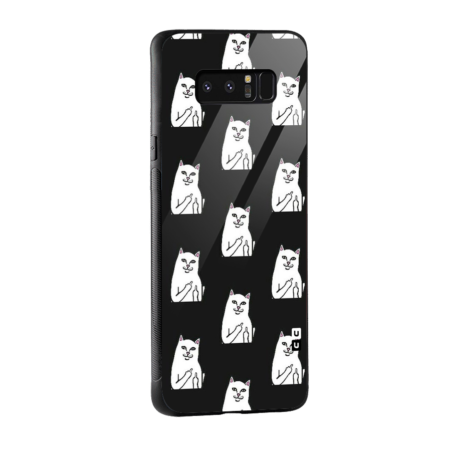 Chill Cat Pattern Glass Back Case for Galaxy Note 8