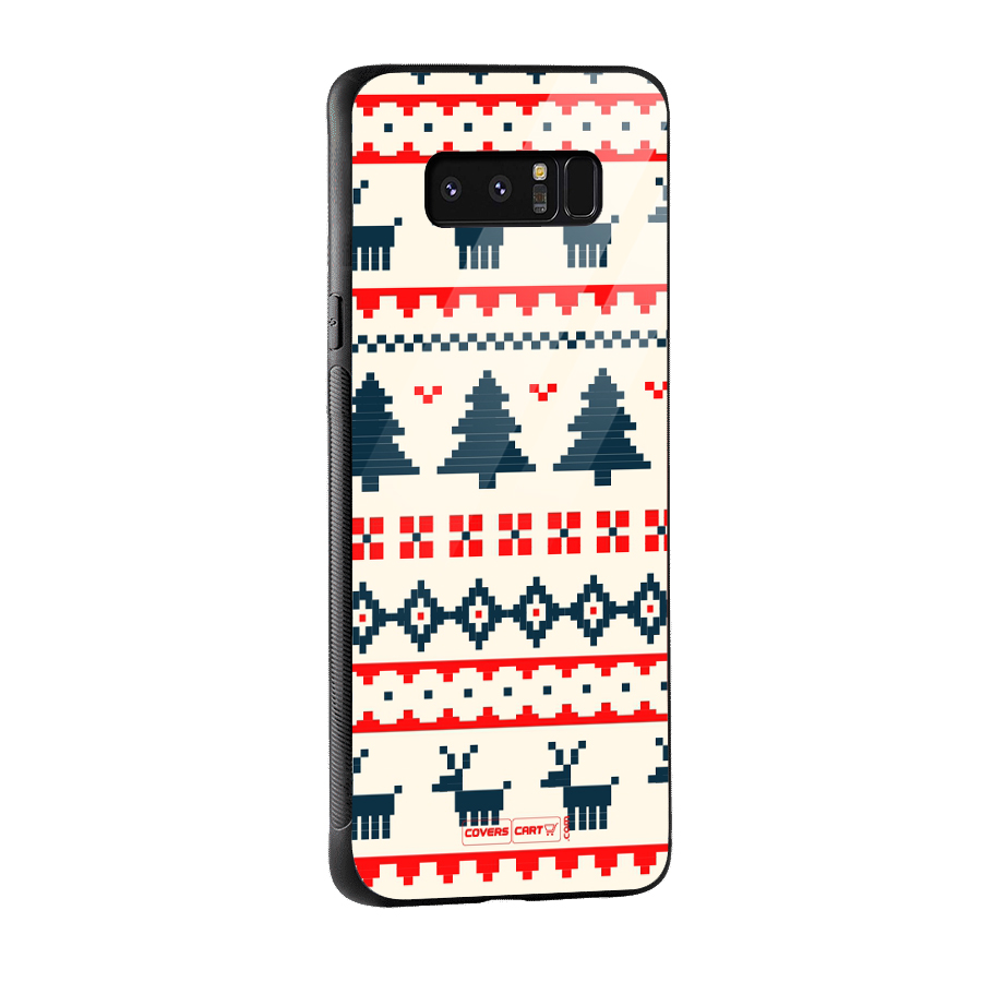 Christmas Design Pattern Glass Back Case for Galaxy Note 8