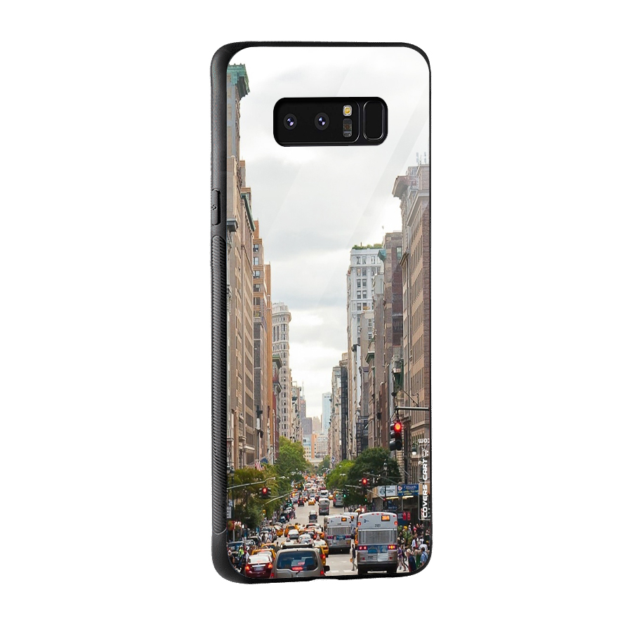 City Street View Glass Back Case for Galaxy Note 8