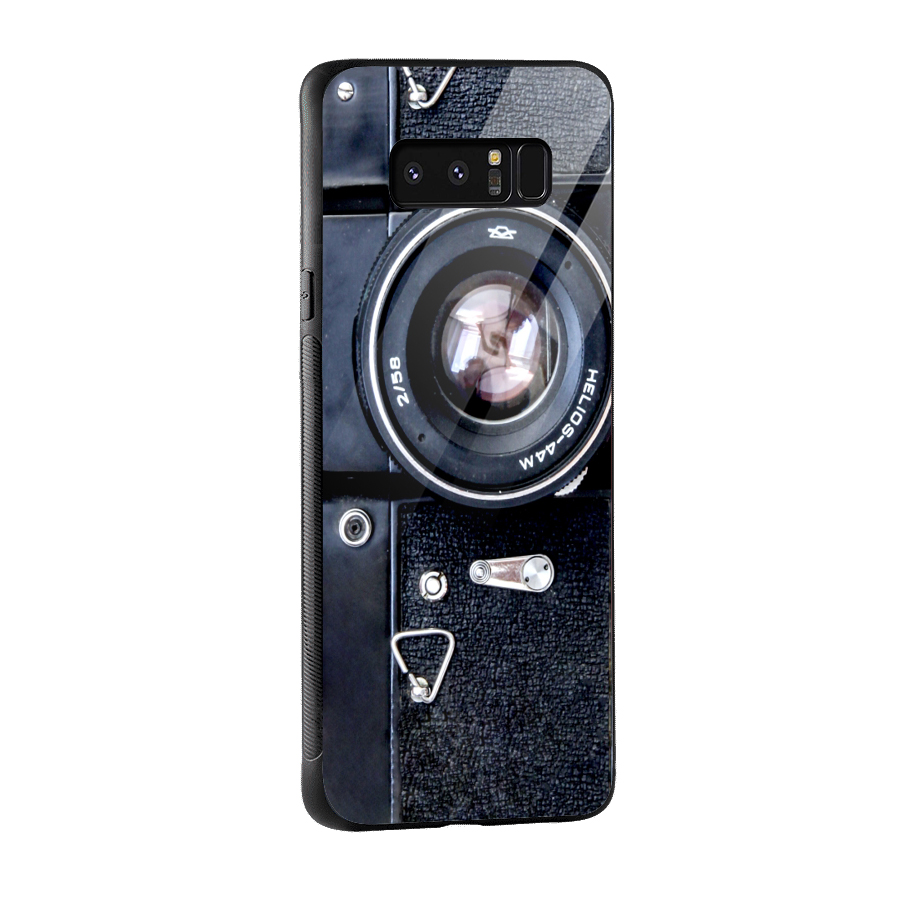 Classic Camera Glass Back Case for Galaxy Note 8