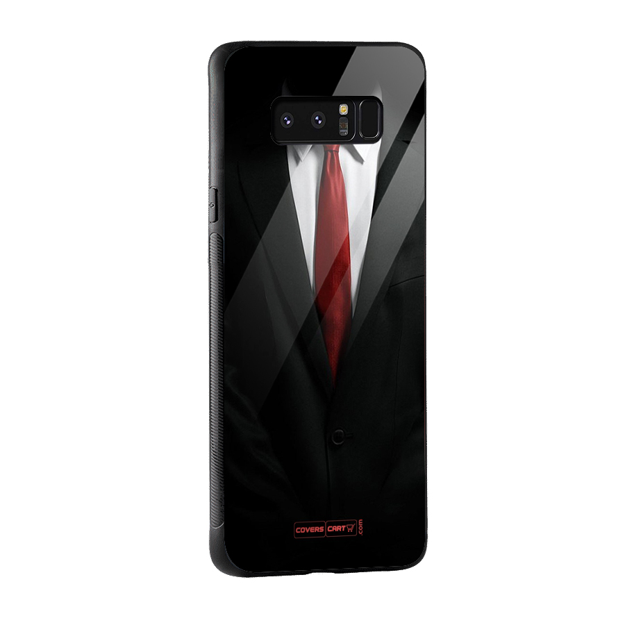Classic Suit Glass Back Case for Galaxy Note 8