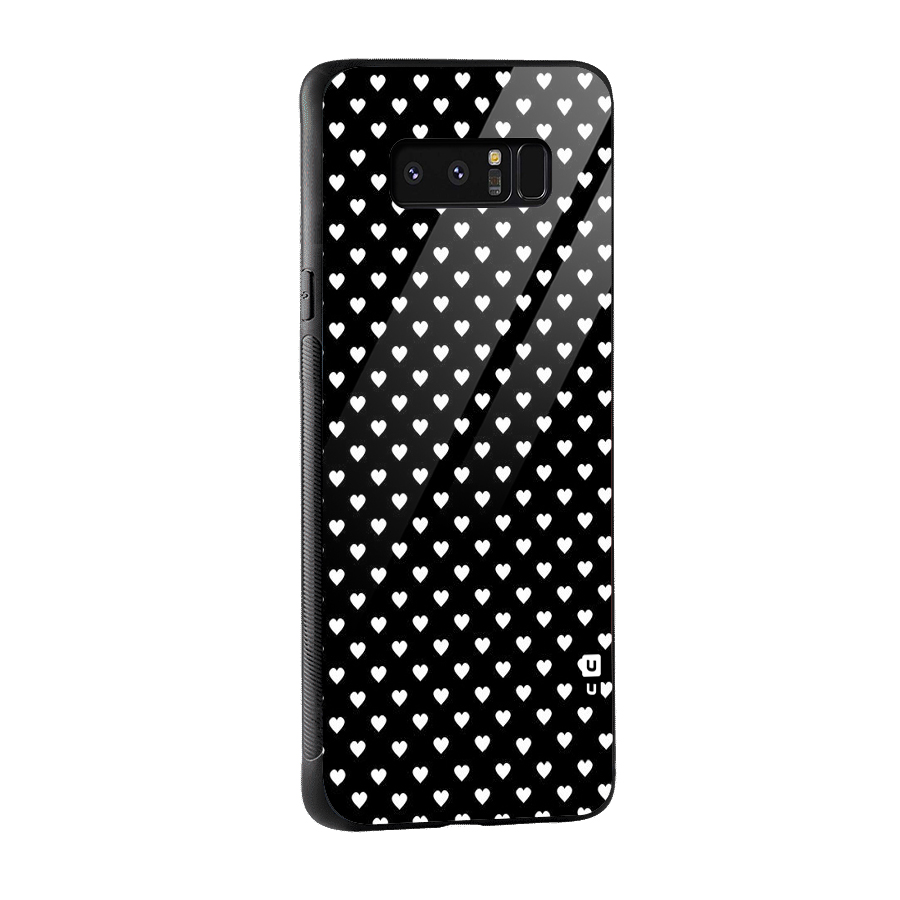Classy Hearty Polka Glass Back Case for Galaxy Note 8
