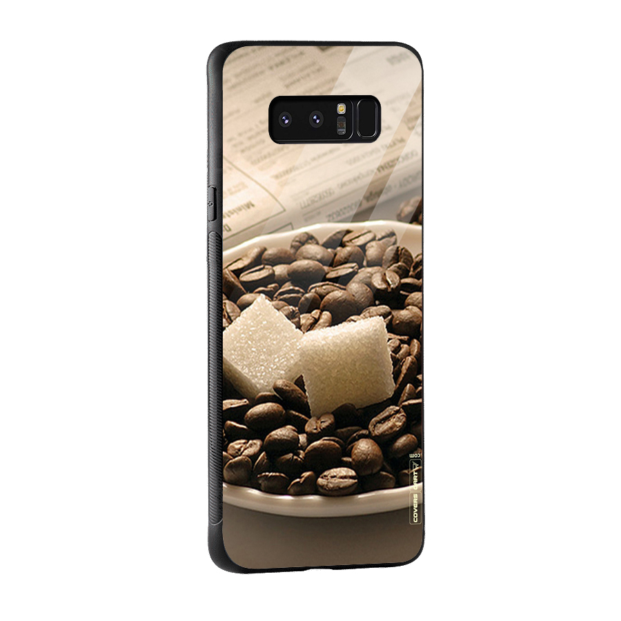 Coffee And Sugar Cubes Glass Back Case for Galaxy Note 8