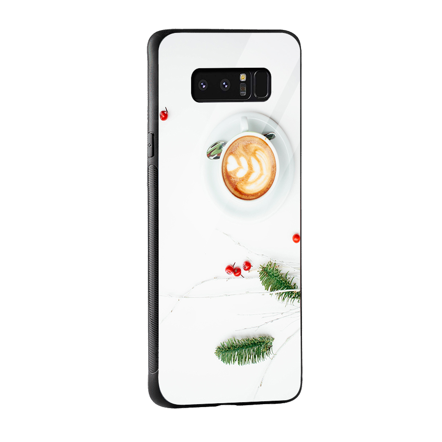 Coffee and Leafs Glass Back Case for Galaxy Note 8