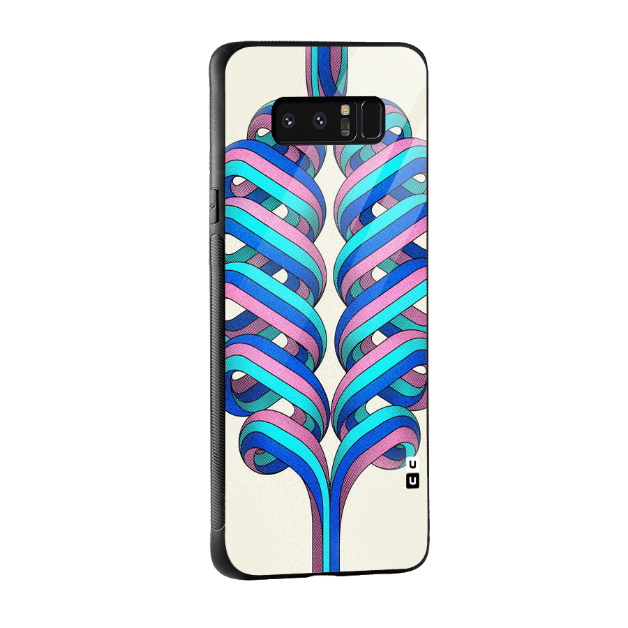 Coil Abstract Pattern Glass Back Case for Galaxy Note 8