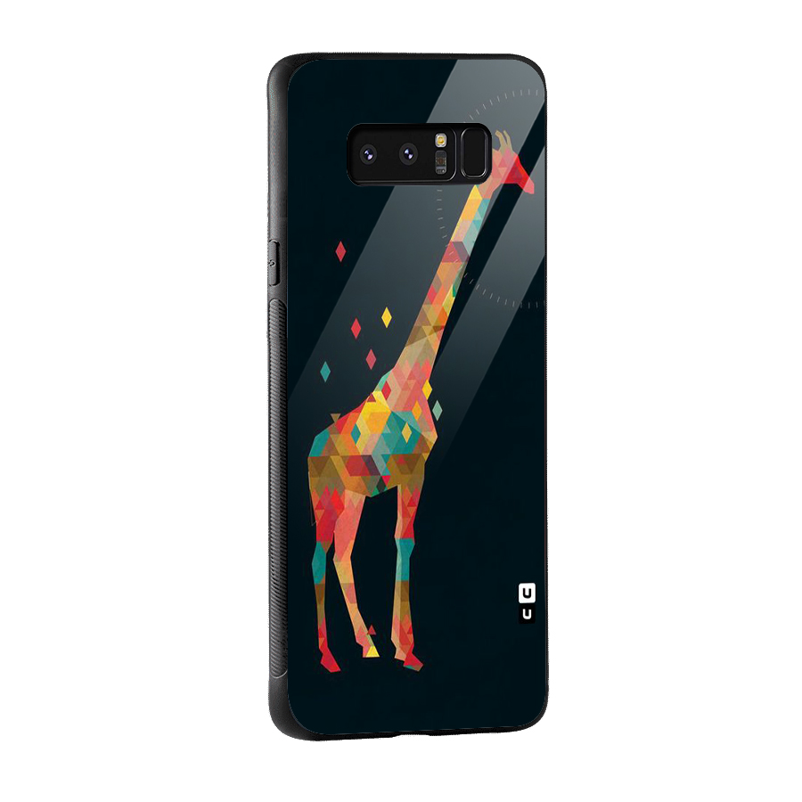 Colored Giraffe Glass Back Case for Galaxy Note 8