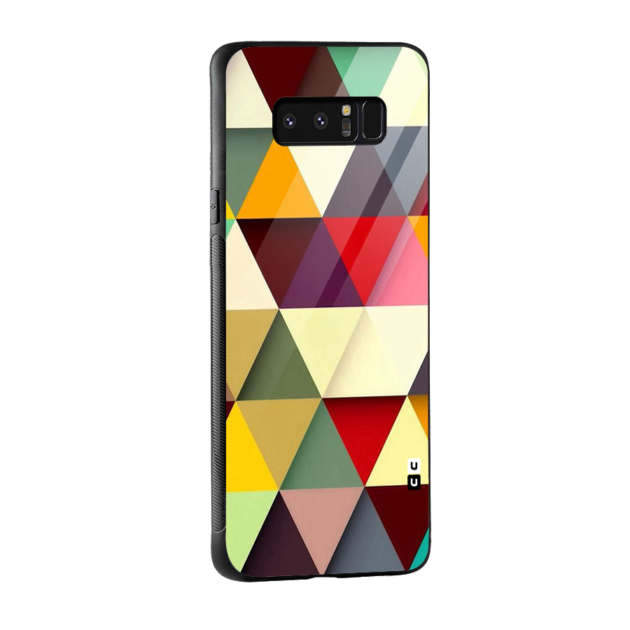 Colored Triangles Glass Back Case for Galaxy Note 8