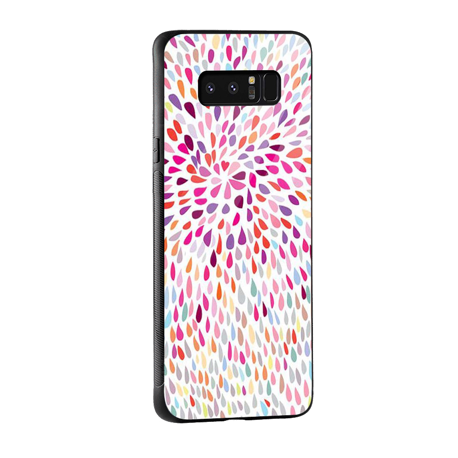Colorful Decorative Pattern Glass Back Case for Galaxy Note 8