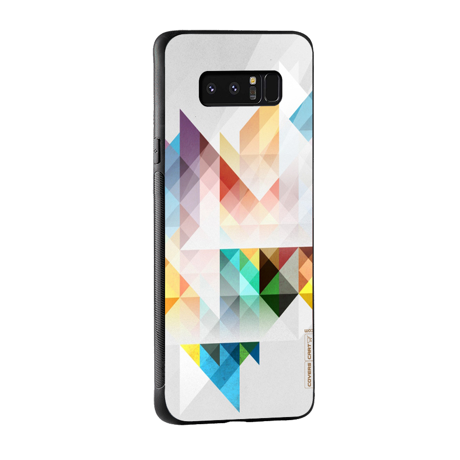 Colorful Geometric Art Glass Back Case for Galaxy Note 8