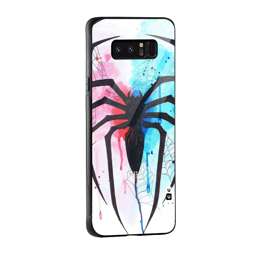 Colorful Web Glass Back Case for Galaxy Note 8