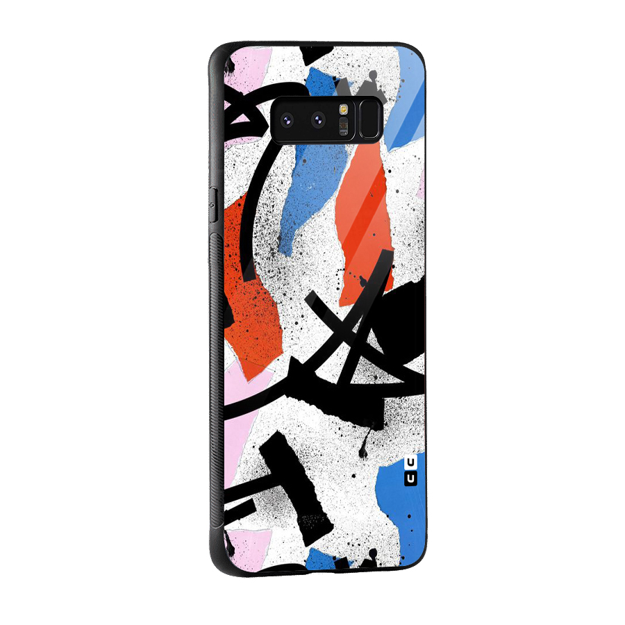 Coloured Abstract Art Glass Back Case for Galaxy Note 8