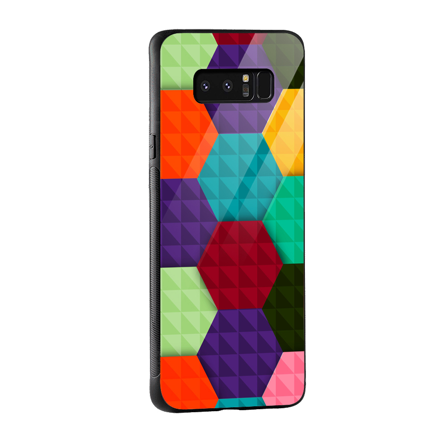 Colourful Abstract Glass Back Case for Galaxy Note 8