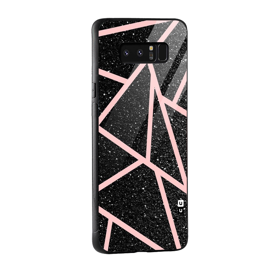 Concrete Black Pink Stripes Glass Back Case for Galaxy Note 8