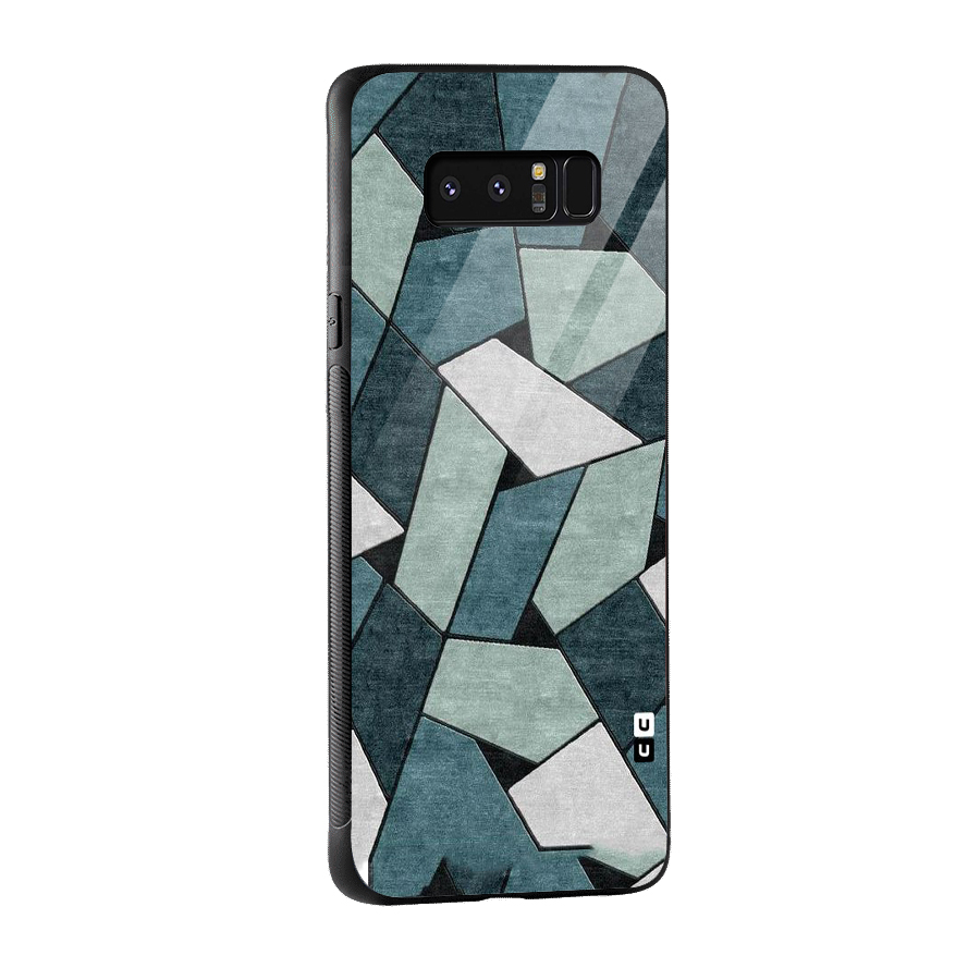 Concrete Green Abstract Glass Back Case for Galaxy Note 8