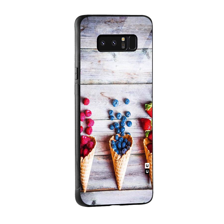 Cone Fruits Design Glass Back Case for Galaxy Note 8