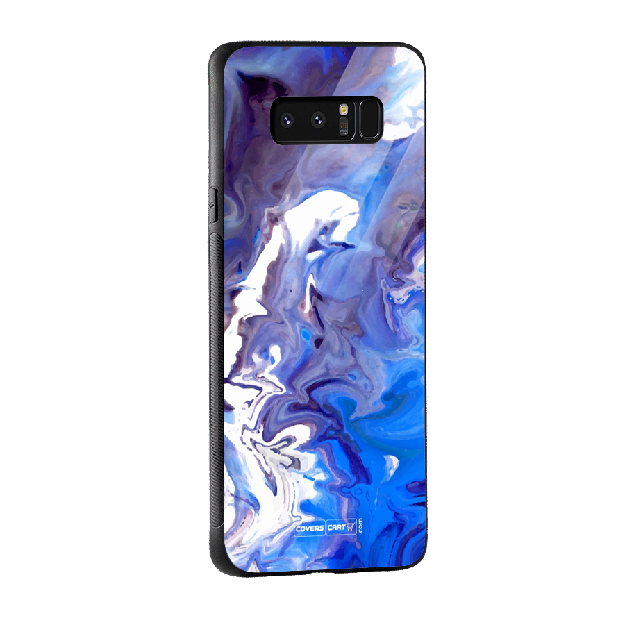 Cool Blue Marble Texture Glass Back Case for Galaxy Note 8