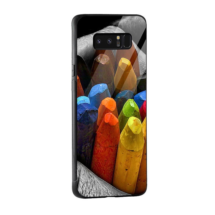Crayons Beautiful Glass Back Case for Galaxy Note 8